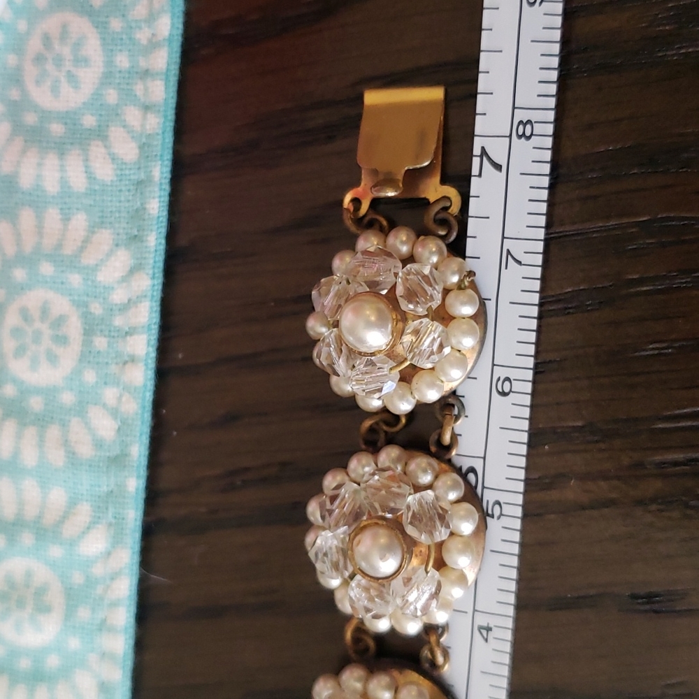 Vintage peral w/crystal bracelet - Picture 7 of 7